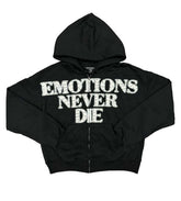 Mixed Emotions "End" Rhinestone Hoodie Black